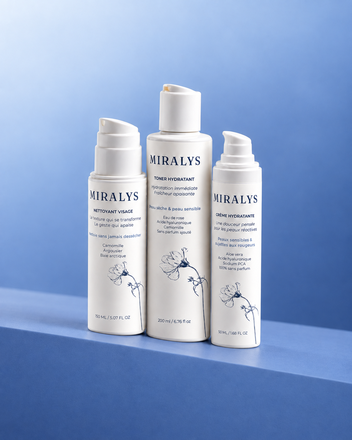 Le Trio Essentiel — Nettoyant, Toner & Crème