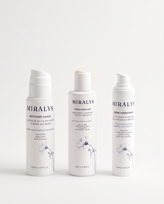 Trio Miralys — Nettoyant, Toner & Crème